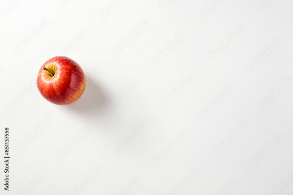 Sticker Red Apple on a White Background