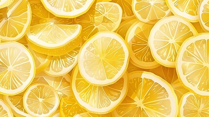 Fresh lemon slices pattern backgrond. 