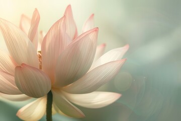 Fototapeta premium A Delicate Pink Lotus Blossom in Soft Light