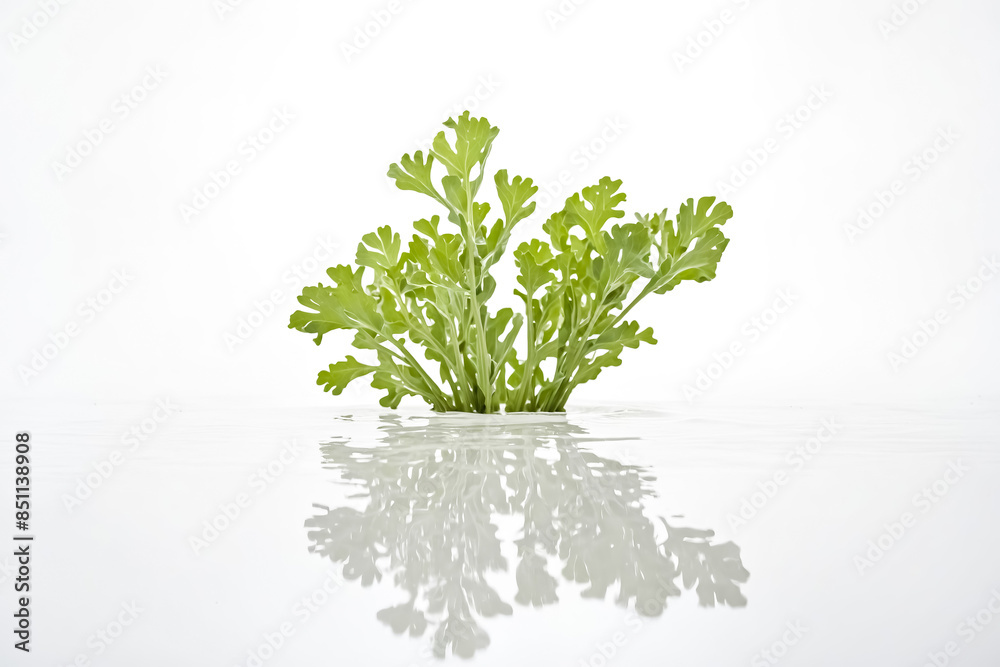 Canvas Prints Green plant with reflection in water