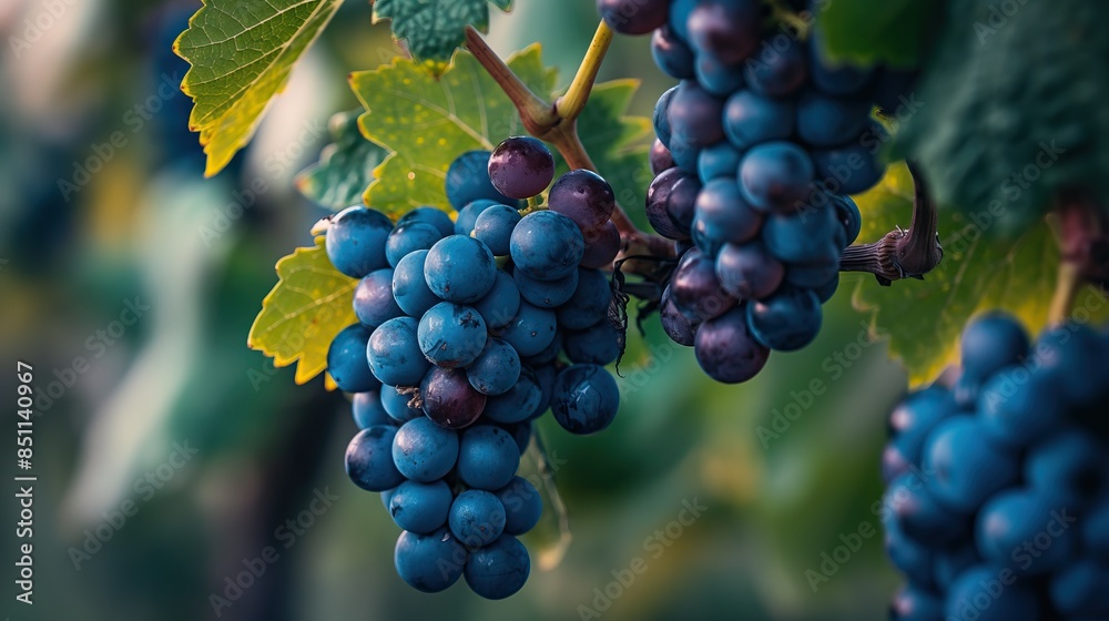 Wall mural Juicy ripe grapes on a branch