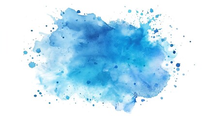 Abstract blue watercolor splash isolated on white background