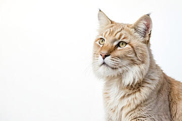 Close-up of a fluffy Maine Coon cat looking to the side