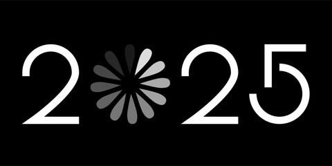 Vector. Happy new year 2025 logo text design. Design templates with 2025 typographic logo. 2025 happy new year symbols collection. Minimalistic backgrounds for branding, banner, cover, postcard.