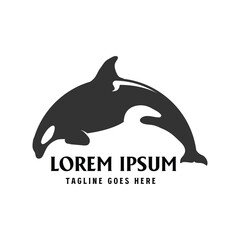 Jumping Ocean Killer Whale Orca Dolphin Fish Illustration Design