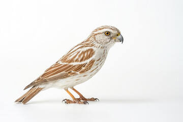 Fototapeta premium Brown and White Bird with Yellow Eyes
