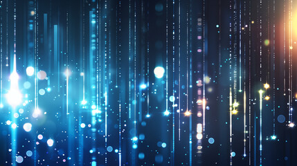 A blue sky with a bright light shining on it. The light is coming from the left side of the image