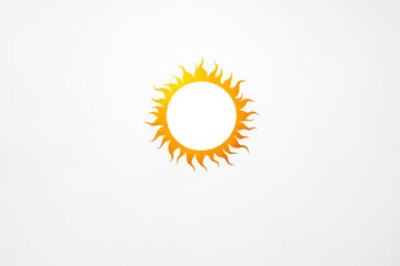 Fototapeta premium Yellow Sun on White Background
