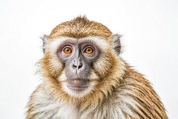 Obraz premium Close-up portrait of a monkey with golden eyes looking into the camera