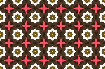 A patterned design with pink and brown colors