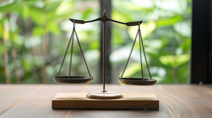 justice balance on the table 