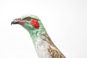 Fototapeta premium Close-up of a Vulturine Guineafowl with a white background