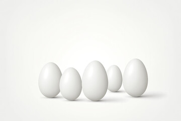 White Eggs on a White Background