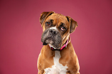 cute dog on an isolated background in a studio shot