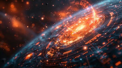 Obraz premium computer technology wallpaper dark background