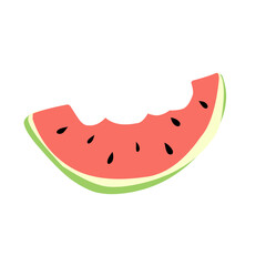Watermelon bitten piece illustration