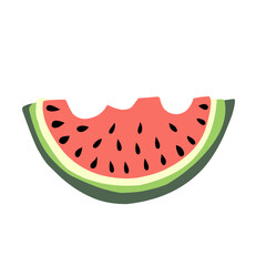 Watermelon bitten piece illustration