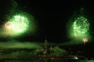 New York Manhattan fireworks. New York Fireworks over Manhattan. New York City 4th of July...