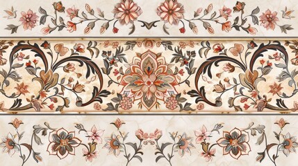 Digital design featuring an intricate Mughal style border