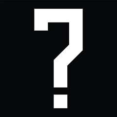 White Question Mark with Black Background