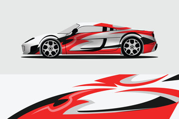 Obraz premium Sport car decal wrap vehicle sticker design vector
