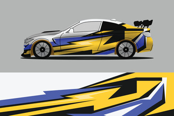 Fototapeta premium Vehicle racing car wrap sticker design art