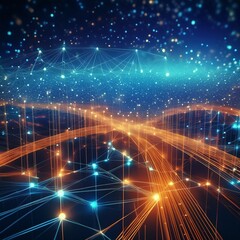Digital electrical technology connections concept background