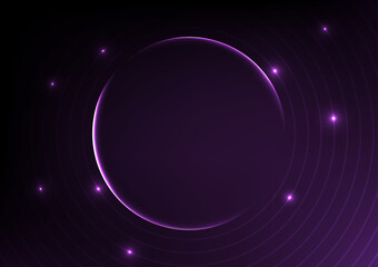 Len digital technology neon purple circle abstract background