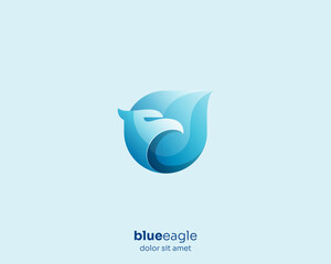 Creative colorful eagle blue gradient logo
