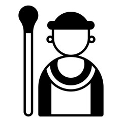 Massai People icon. black fill icon