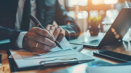 Lawyer Acting as Legal Advisor Reviews Business Contracts with Legal Processing Books, Ensuring Documentation Accuracy and Focusing on Joint Financial Investment Details for Professional Legal Service