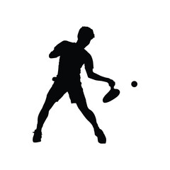 Silhouette tennis player design illustration