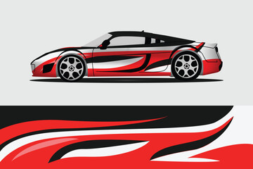 Fototapeta premium Sport car decal wrap vehicle sticker design isolated