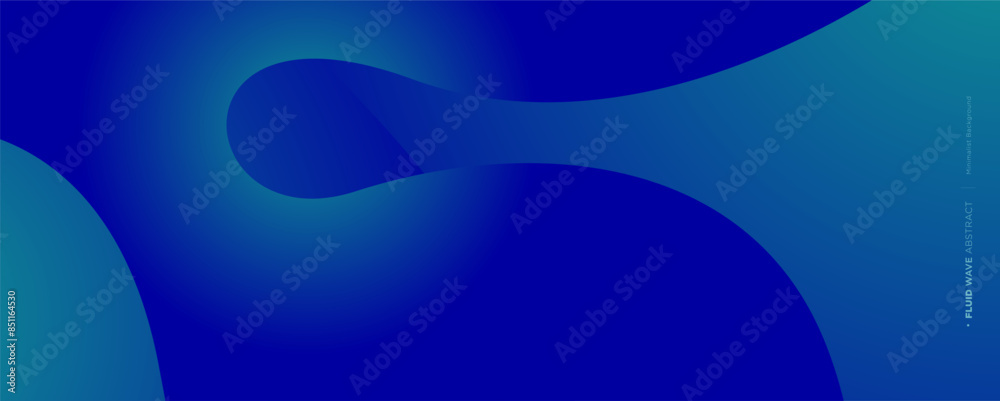 Wall mural 3D blue and green geometric fluid abstract background. Minimalist modern graphic design element cutout style concept for banner, card, or brochure cover