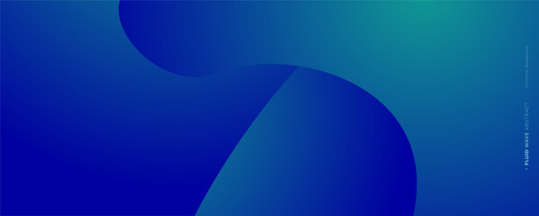 3D blue and green geometric fluid abstract background. Minimalist modern graphic design element cutout style concept for banner, card, or brochure cover