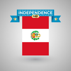 Obraz premium Peru Independence Day Flag Banner