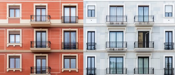 apartment building's historic exterior boasts elegant windows that whisper tales of the city's past