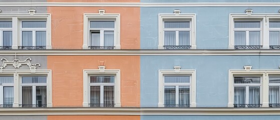apartment building's historic exterior boasts elegant windows that whisper tales of the city's past