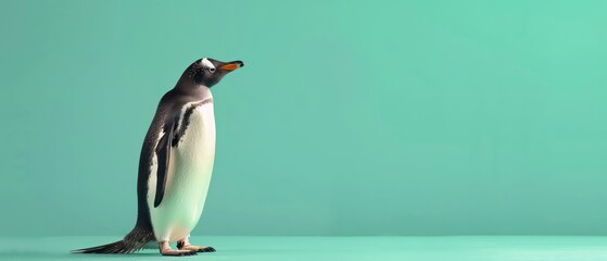 Emperor penguin against a backdrop of snow and ice, capturing the essence of nature's endurance and beauty in the coldest continent