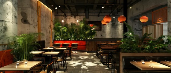 A stylish restaurant, featuring well-appointed tables and chairs, offering guests a sophisticated setting for dinner and fine dining