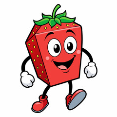 Strawberry vector illustration, strawberry icon and healthy sweet fruit, silhouette, logo, eps file, strawberry cartoon character, png on white background