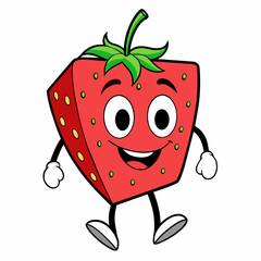 Obraz premium Strawberry vector illustration, strawberry icon and healthy sweet fruit, silhouette, logo, eps file, strawberry cartoon character, png on white background