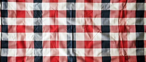 textured cotton gingham fabric, perfect for picnics or outdoor dining with its classic checkered pattern and durable, picnic-ready design