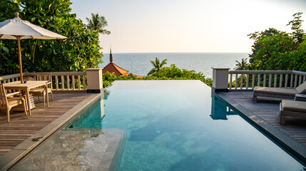 Pool villa in resort in trisara beach in Bang Tao, Phuket, Thailand