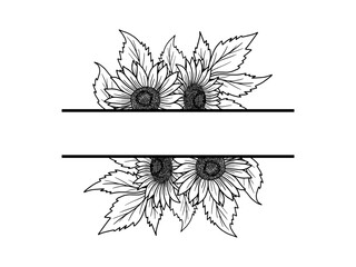 Hand Drawn Flower Line Art Illustration