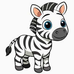 Fototapeta premium baby zebra cartoon, zebra vector illustration, zebra icon and healthy sweet fruit, silhouette, logo, eps file, zebra cartoon character, png on white background 