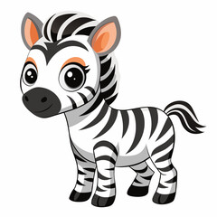 baby zebra cartoon, zebra vector illustration, zebra icon and healthy sweet fruit, silhouette, logo, eps file, zebra cartoon character, png on white background
