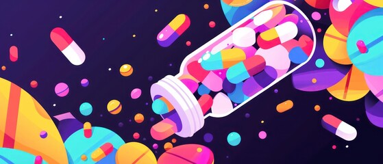 pills and capsules isolated on a bright background, illustrating the abstract concept of pharmaceuticals and their role in health management