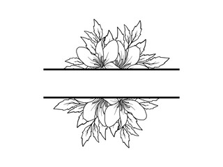 Flower Frame Line Art Illustration