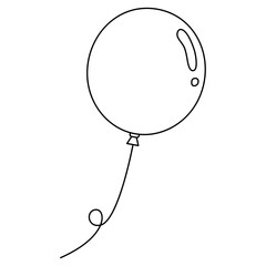 風船のイラスト線画、アイコン素材